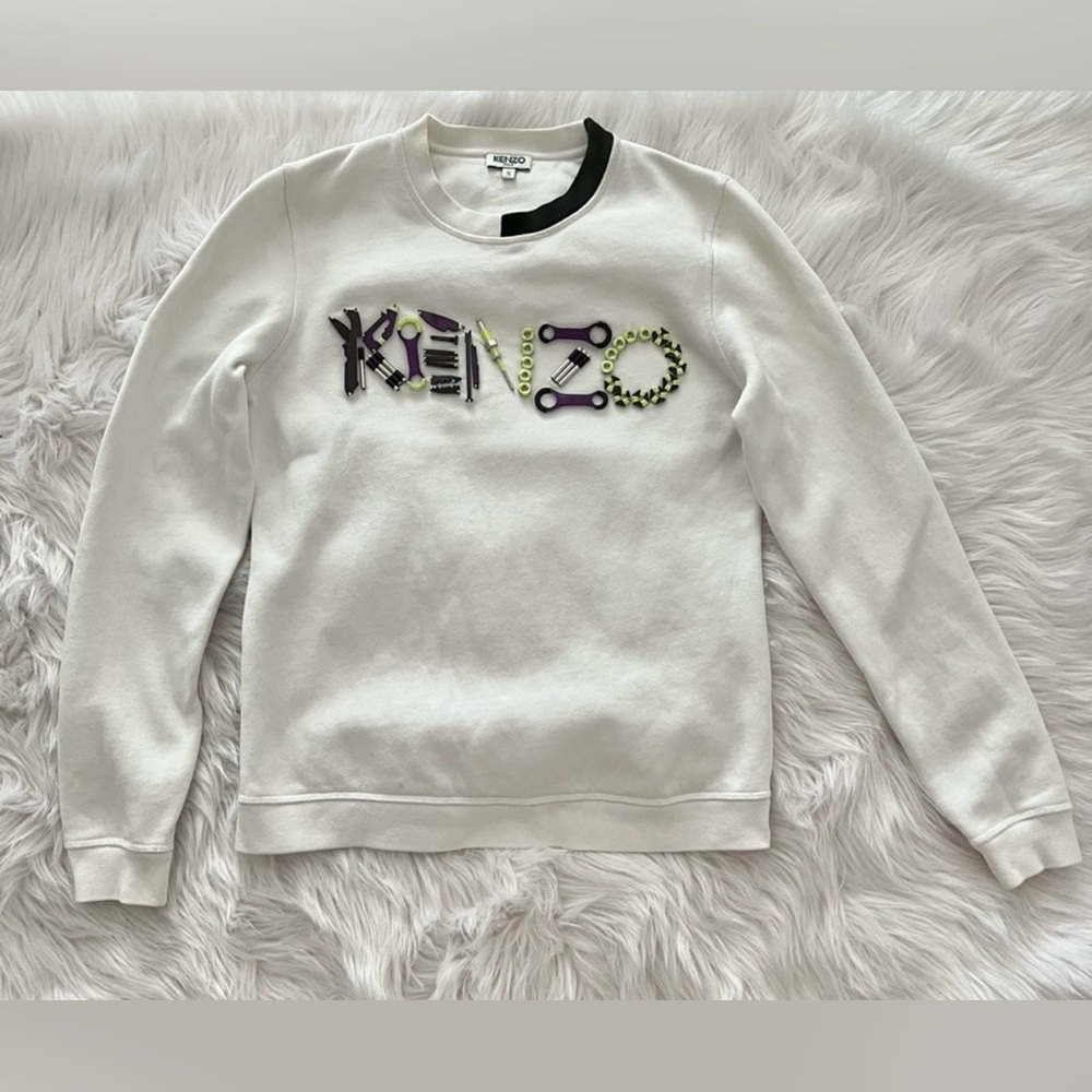 Kenzo paris white 3D logo sweatshirt